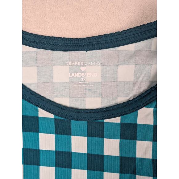 Draper James Lands End PJ Set Green Gingham Check Long Sleeve Shirt Pant Size 3X - Picture 13 of 13